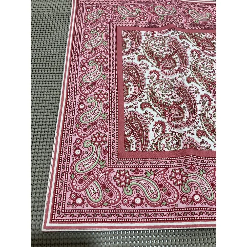 Williams Sonoma Pink Paisley Reversible Placemats Set of 4 Cotton 14x20